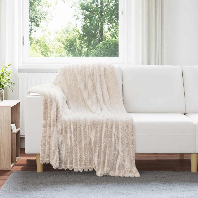Vidaxl plaid beige 150 x 130 cm 0.45 kg fleece