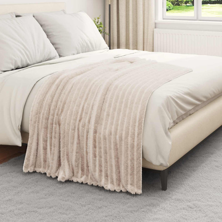 Vidaxl plaid beige 150 x 130 cm 0.45 kg fleece