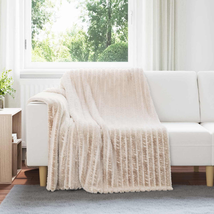 Vidaxl gooi deken beige 200 x 150 cm fleece