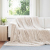 Vidaxl gooi deken beige 240 x 220 cm fleece