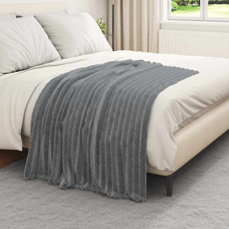 Vidaxl plaid donkergrijs 150 x 130 cm 0.51 kg fleece