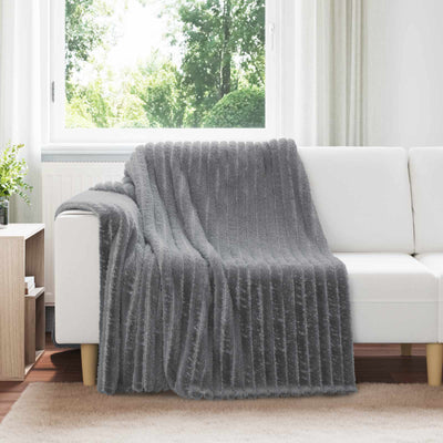 Vidaxl gooi deken donkergrijs 200 x 150 cm fleece
