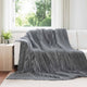 Vidaxl gooi deken donkergrijs 240 x 220 cm fleece