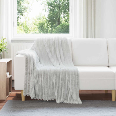 Vidaxl gooi deken grijs 150 x 130 cm fleece