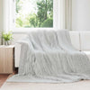 Vidaxl gooi deken grijs 240 x 220 cm fleece