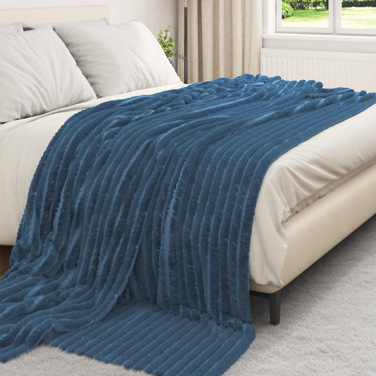 Vidaxl plaid marineblauw 240 x 220 cm 1.36 kg fleece