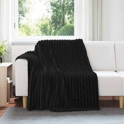 Vidaxl gooi deken zwart 200 x 150 cm fleece