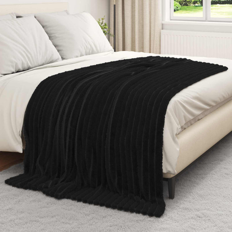 Vidaxl plaid zwart 200 x 150 cm 0.8 kg fleece