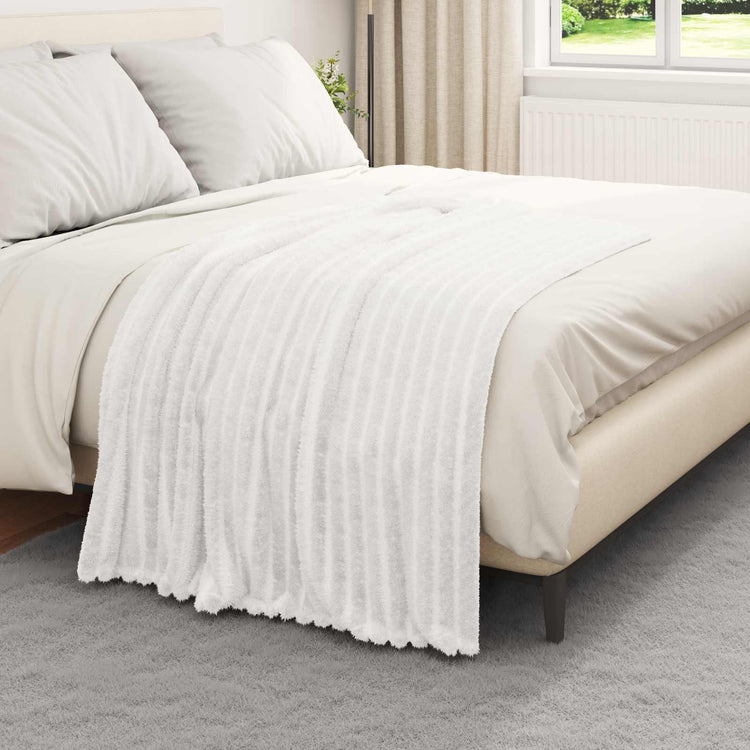 Vidaxl gooi deken wit 150 x 130 cm fleece