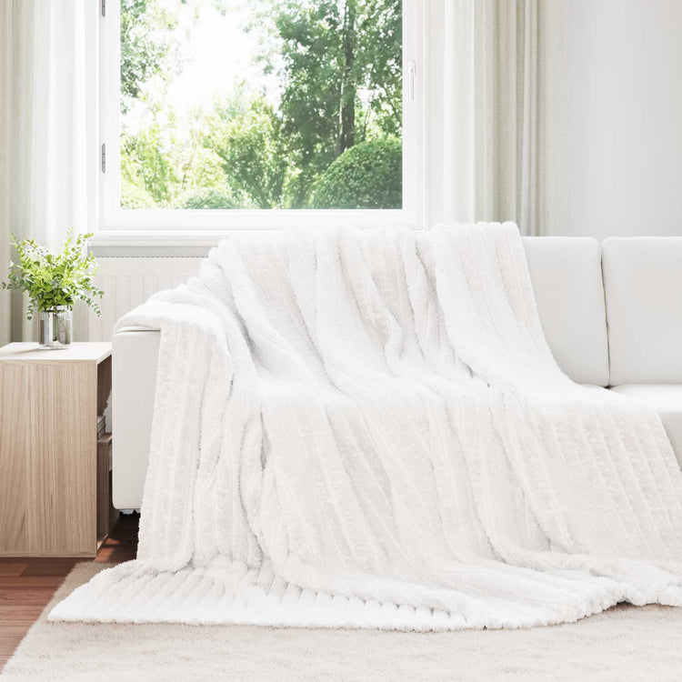 Vidaxl gooi deken wit 240 x 220 cm fleece