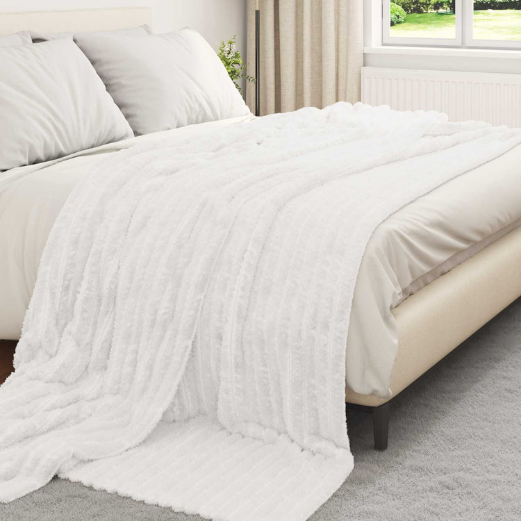Vidaxl gooi deken wit 240 x 220 cm fleece