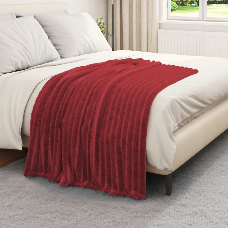Vidaxl plaid bordeaux rood 150 x 130 cm 0.51 kg fleece