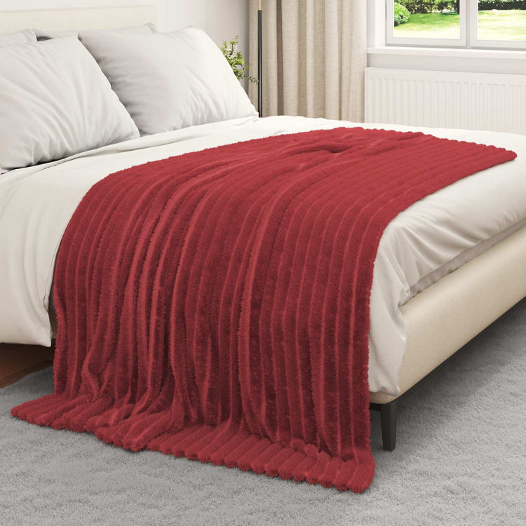 Vidaxl gooi deken bordeaux rood 200 x 150 cm fleece