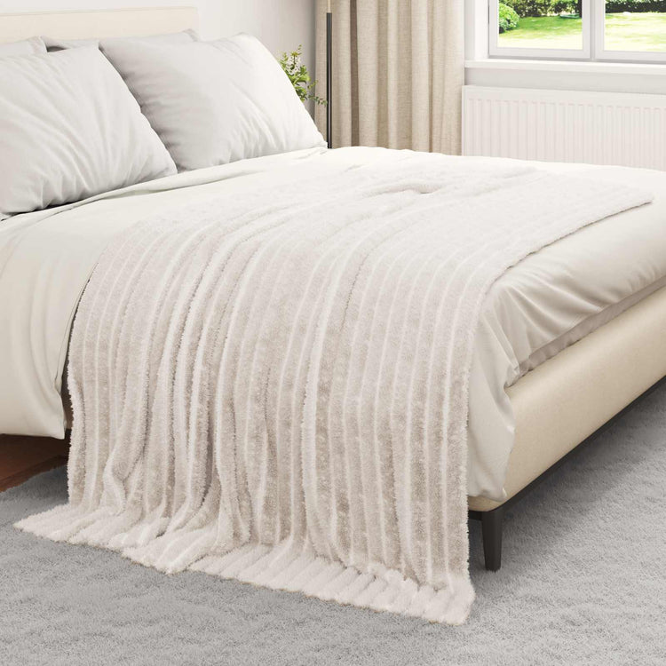 Vidaxl gooi deken crème 200 x 150 cm fleece