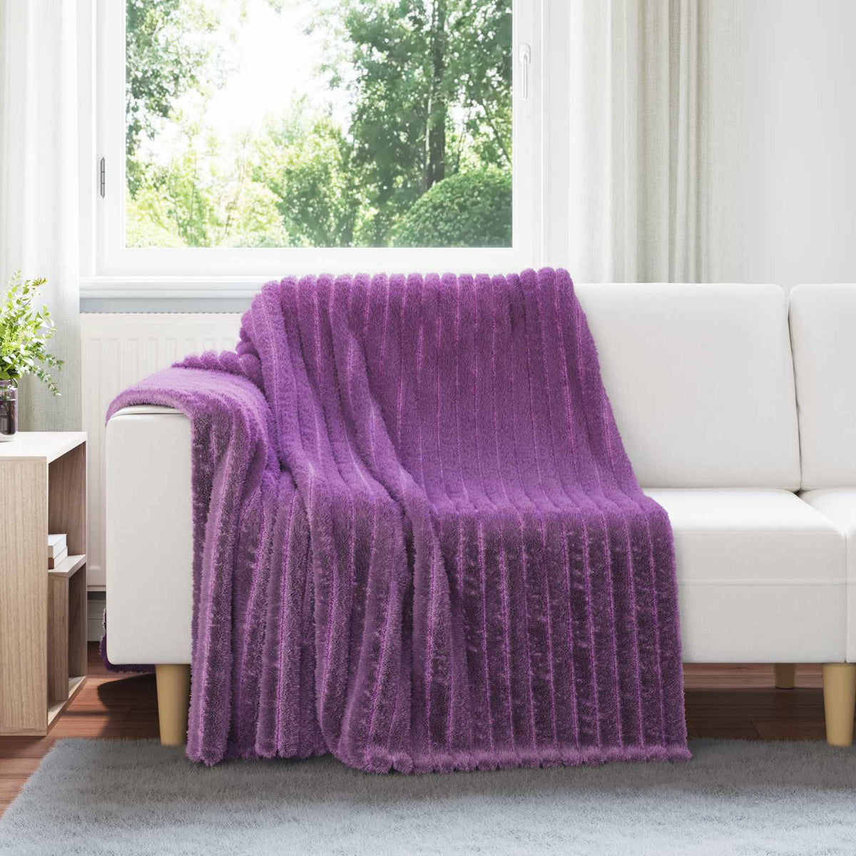 Vidaxl gooi deken paars 200 x 150 cm fleece
