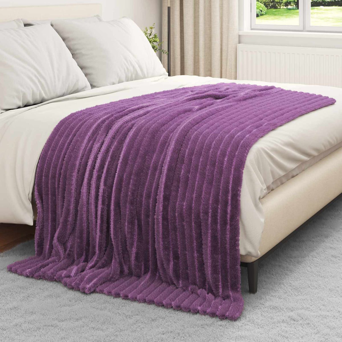 Vidaxl gooi deken paars 200 x 150 cm fleece