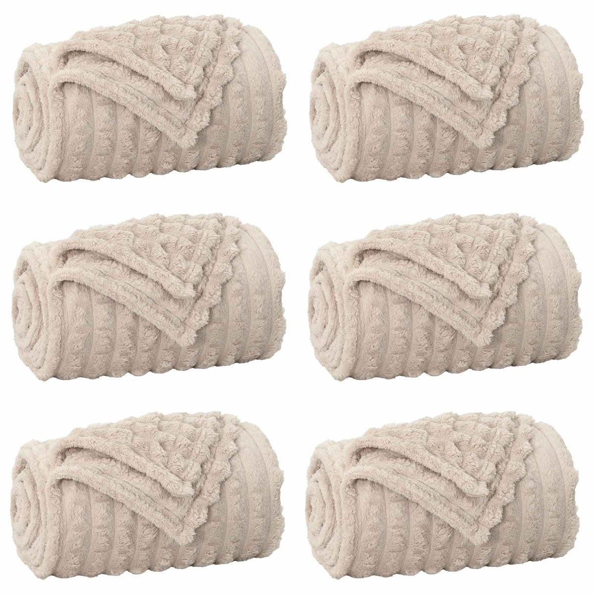 Vidaxl kleden 6 pcs beige 150 x 130 cm fleece