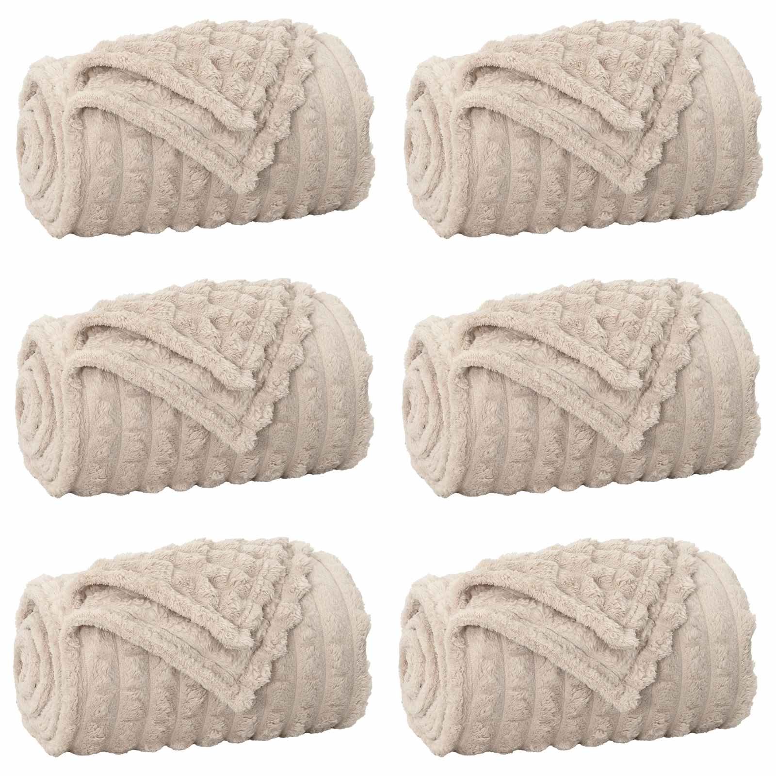 Vidaxl kleden 6 pcs beige 240 x 220 cm fleece