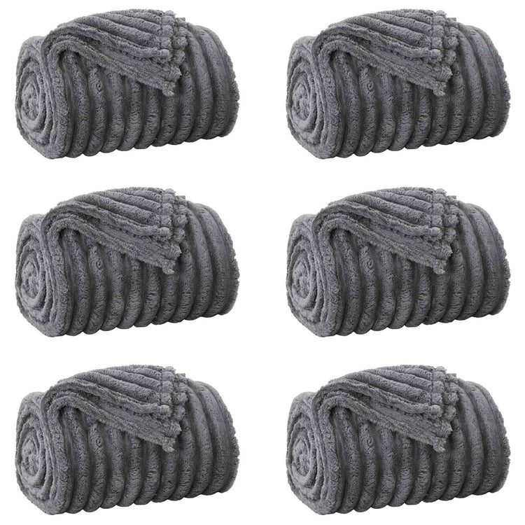 Vidaxl kleden 6 pcs donkergrijs 240 x 220 cm fleece