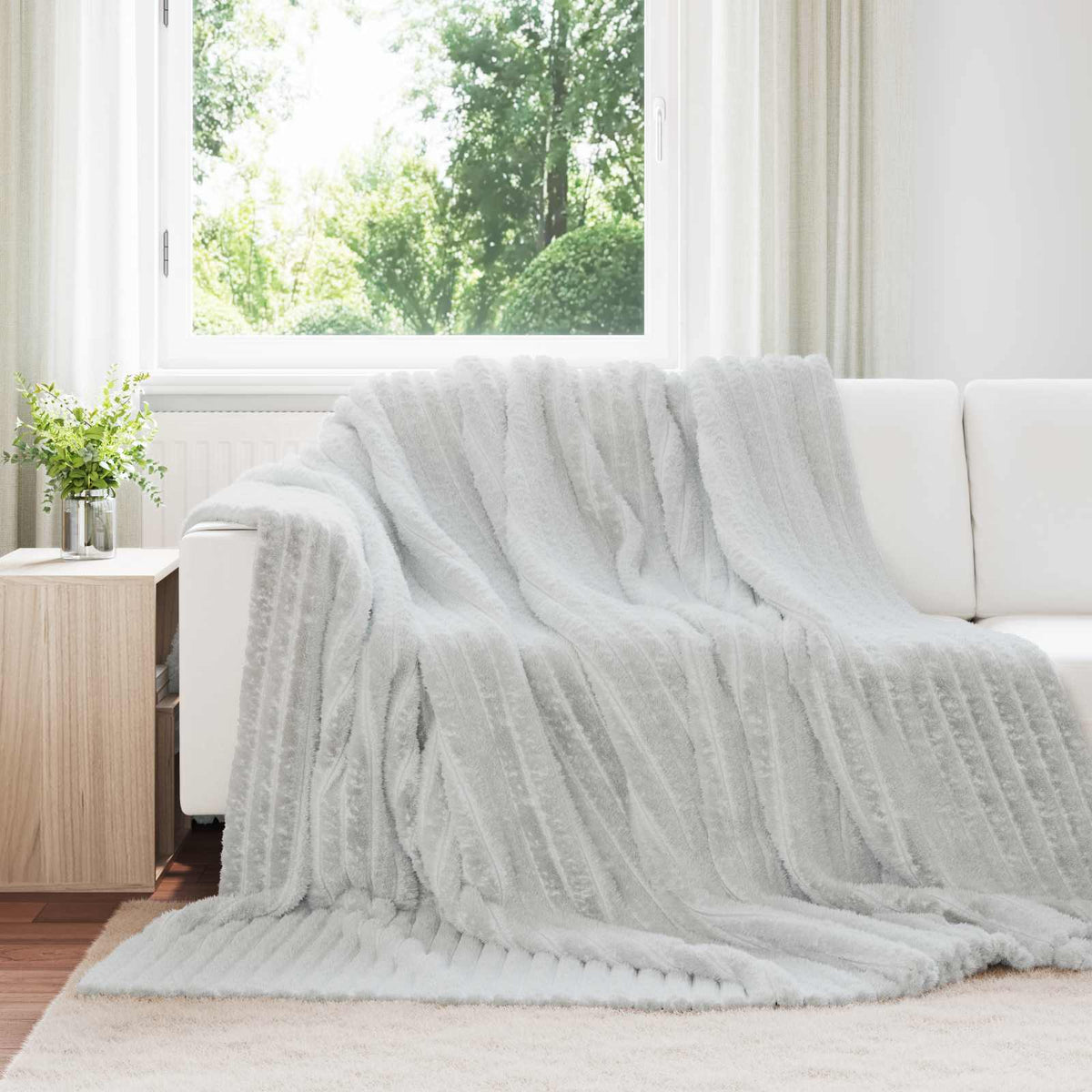 Vidaxl kleden 6 pcs grijs 270 x 240 cm fleece