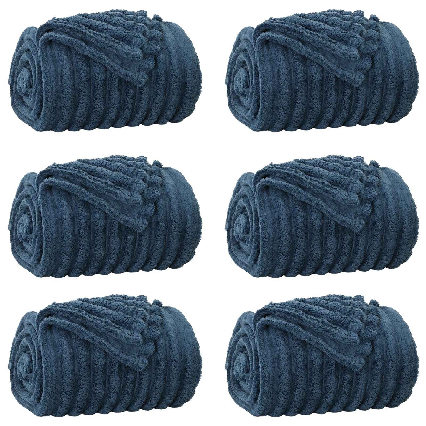 Vidaxl kleden 6 pcs marineblauw 240 x 220 cm fleece