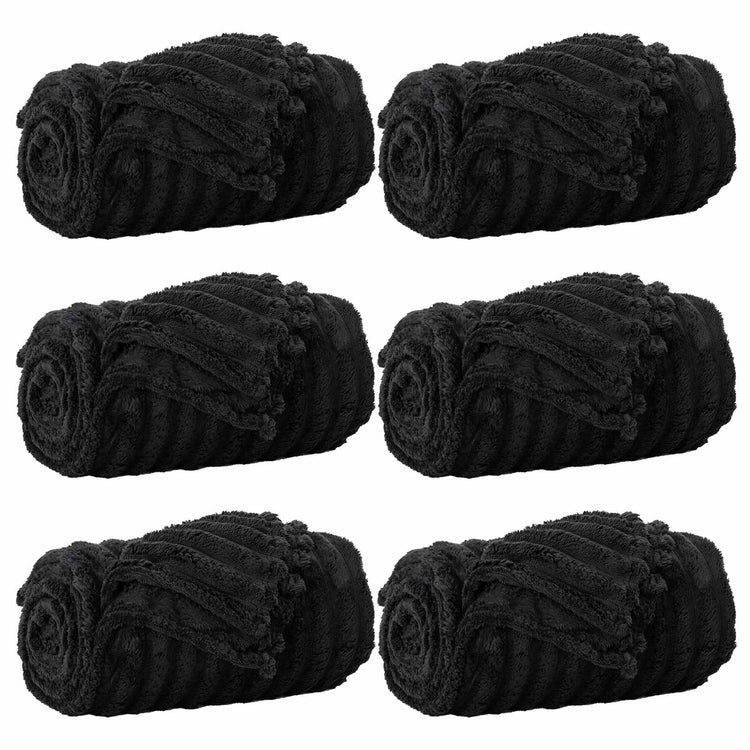 Vidaxl kleden 6 st zwart 270 x 240 cm 10.96 kg fleece