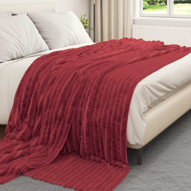 Vidaxl kleden 6 st bordeaux rood 240 x 220 cm 8.76 kg fleece