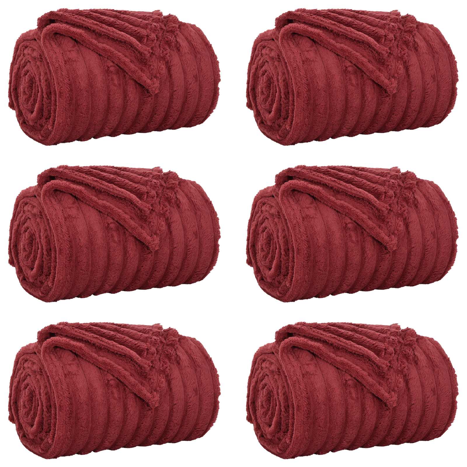 Vidaxl kleden 6 pcs bordeaux rood 240 x 220 cm fleece