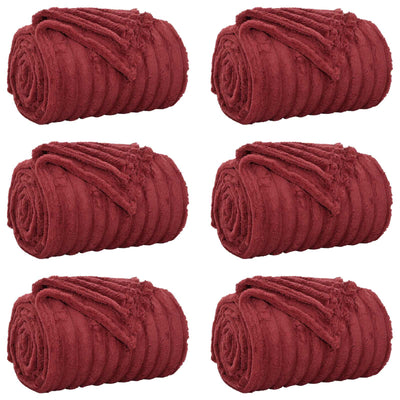 Vidaxl kleden 6 st bordeaux rood 240 x 220 cm 8.76 kg fleece