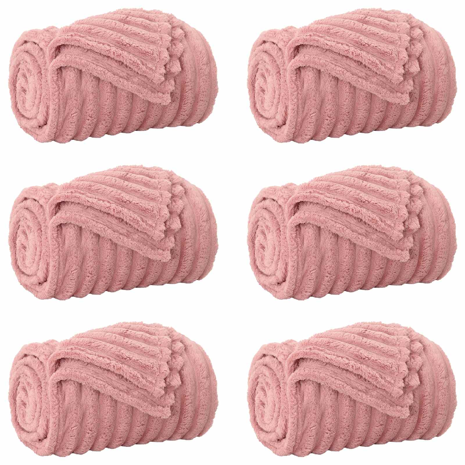 Vidaxl kleden 6 pcs roze 150 x 130 cm fleece