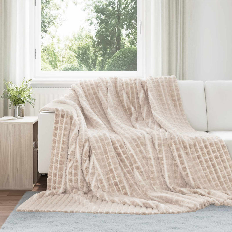 Vidaxl gooi deken beige 270 x 240 cm fleece