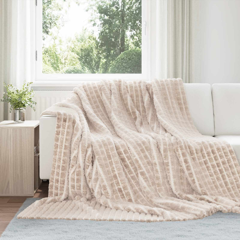 Vidaxl gooi deken beige 270 x 240 cm fleece