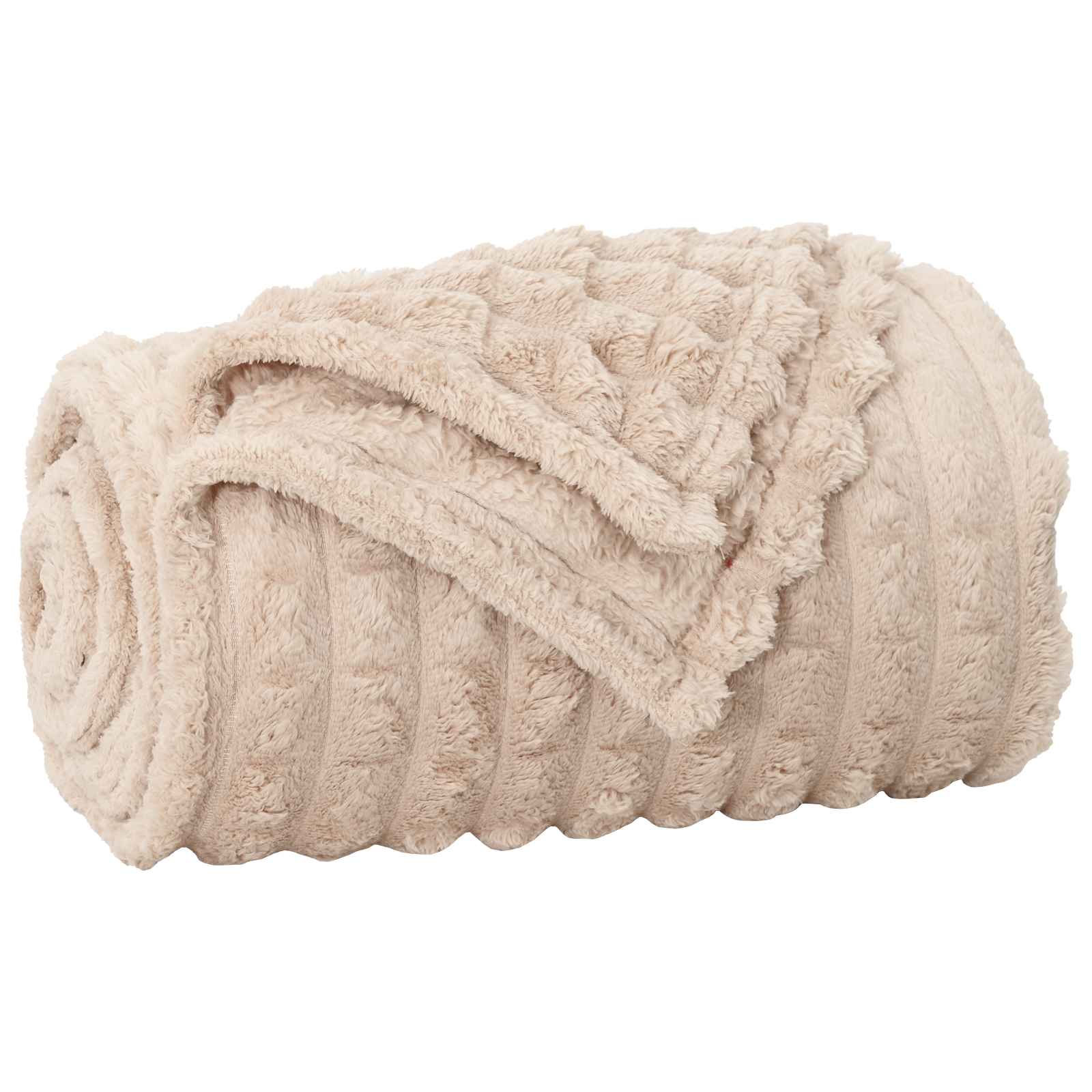 Vidaxl gooi deken beige 270 x 240 cm fleece