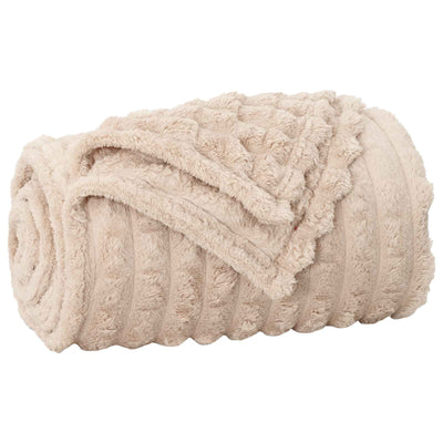 Vidaxl gooi deken beige 270 x 240 cm fleece