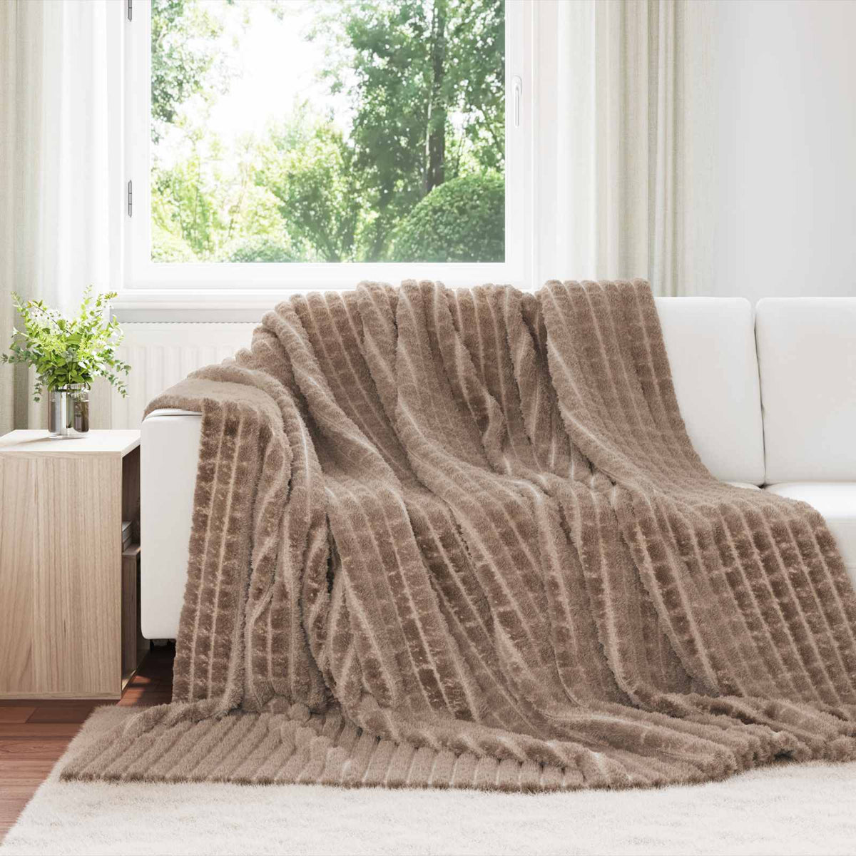 Vidaxl gooi deken kameel 270 x 240 cm fleece