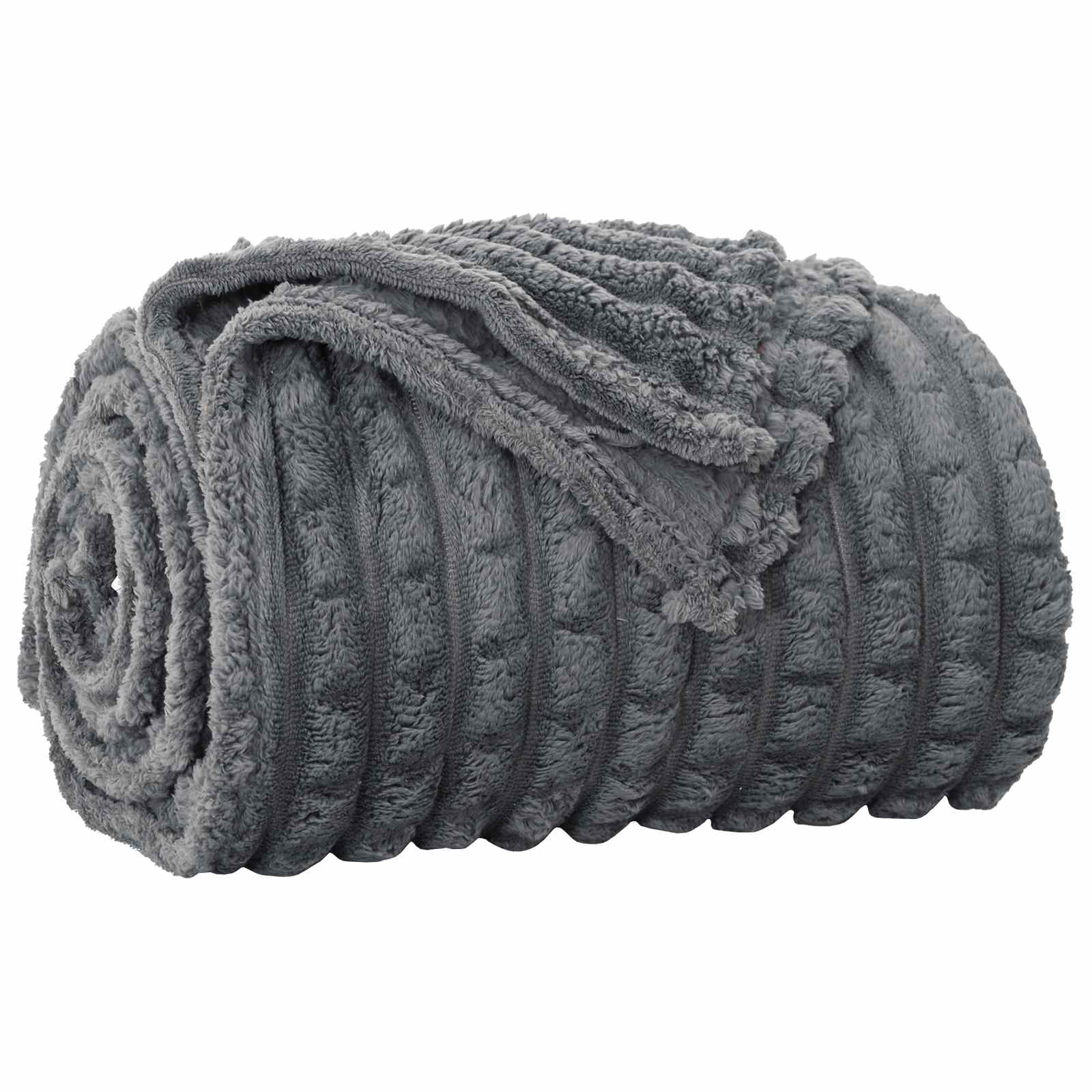 Vidaxl gooi deken donkergrijs 150 x 130 cm fleece