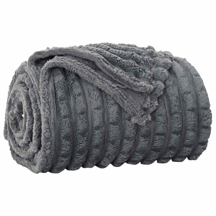 Vidaxl gooi deken donkergrijs 150 x 130 cm fleece