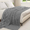 Vidaxl gooi deken donkergrijs 270 x 240 cm fleece