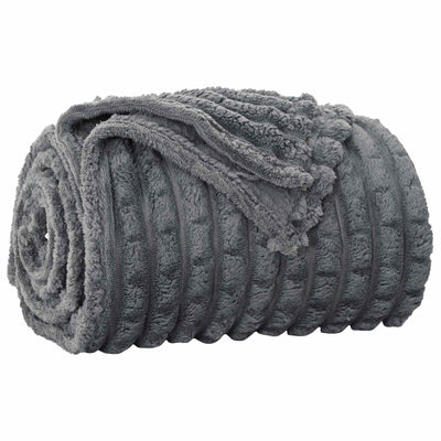 Vidaxl gooi deken donkergrijs 270 x 240 cm fleece