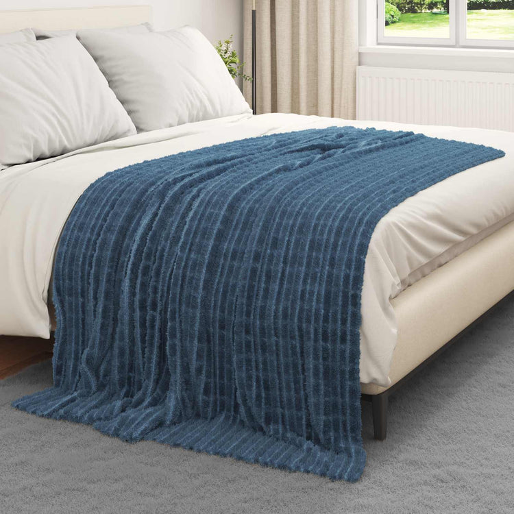 Vidaxl gooi deken marineblauw 200 x 150 cm 0.75 kg fleece
