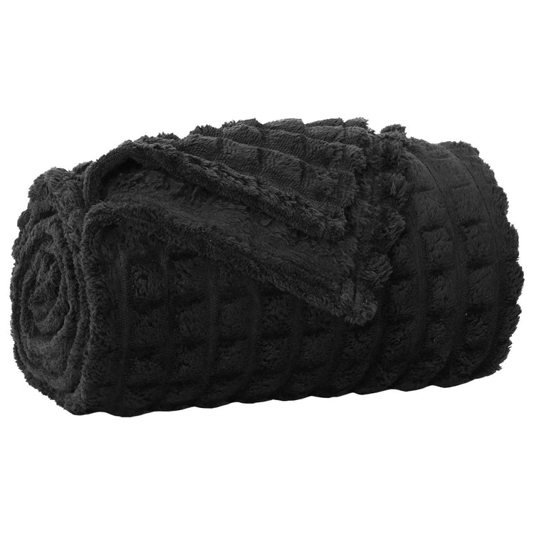 Vidaxl gooi deken zwart 270 x 240 cm 1.7 kg fleece