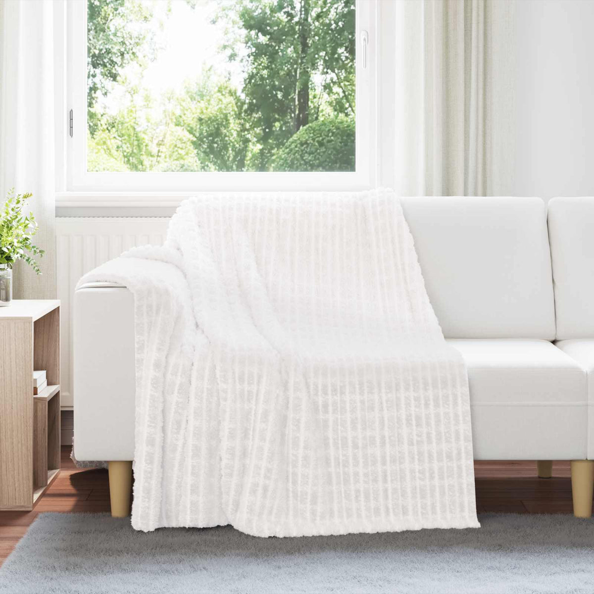 Vidaxl gooi deken wit 200 x 150 cm fleece