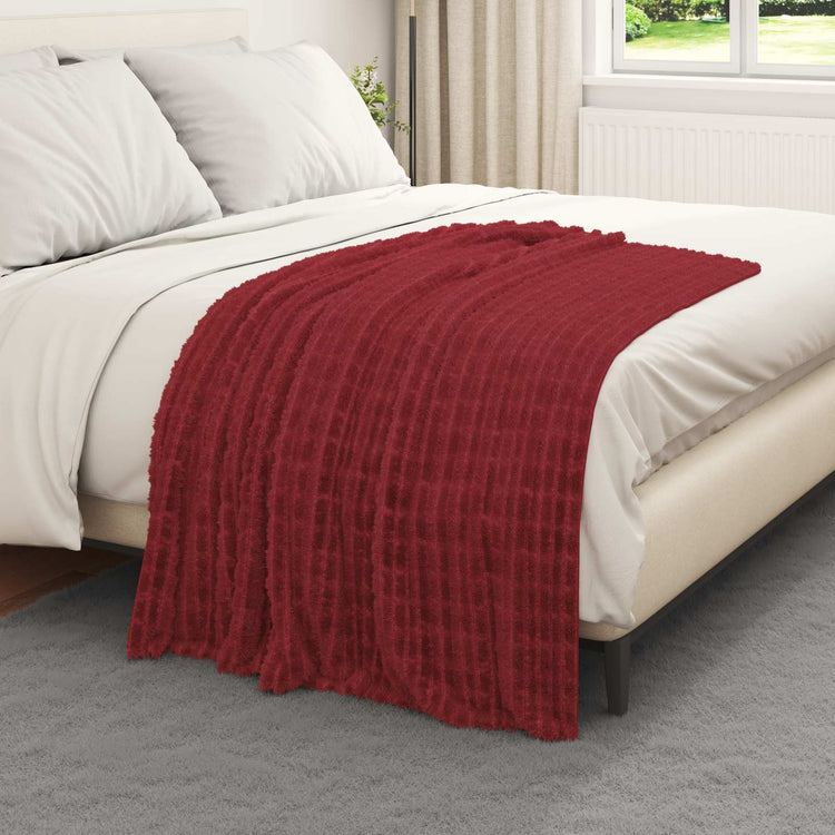 Vidaxl gooi deken bordeaux rood 150 x 130 cm 0.5 kg fleece