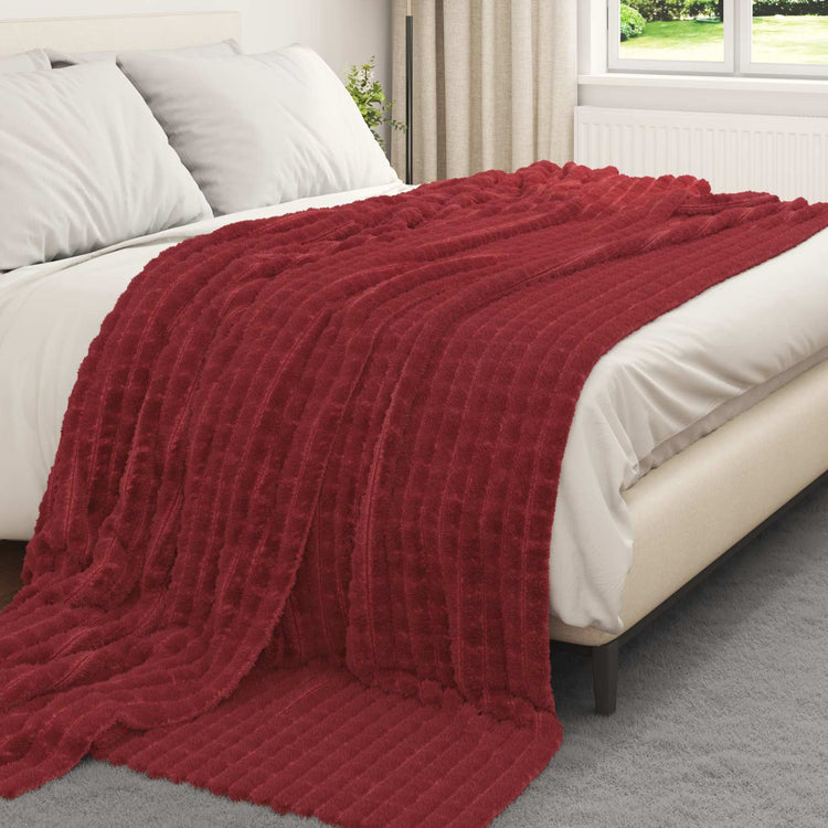 Vidaxl gooi deken bordeaux rood 240 x 220 cm 1.37 kg fleece