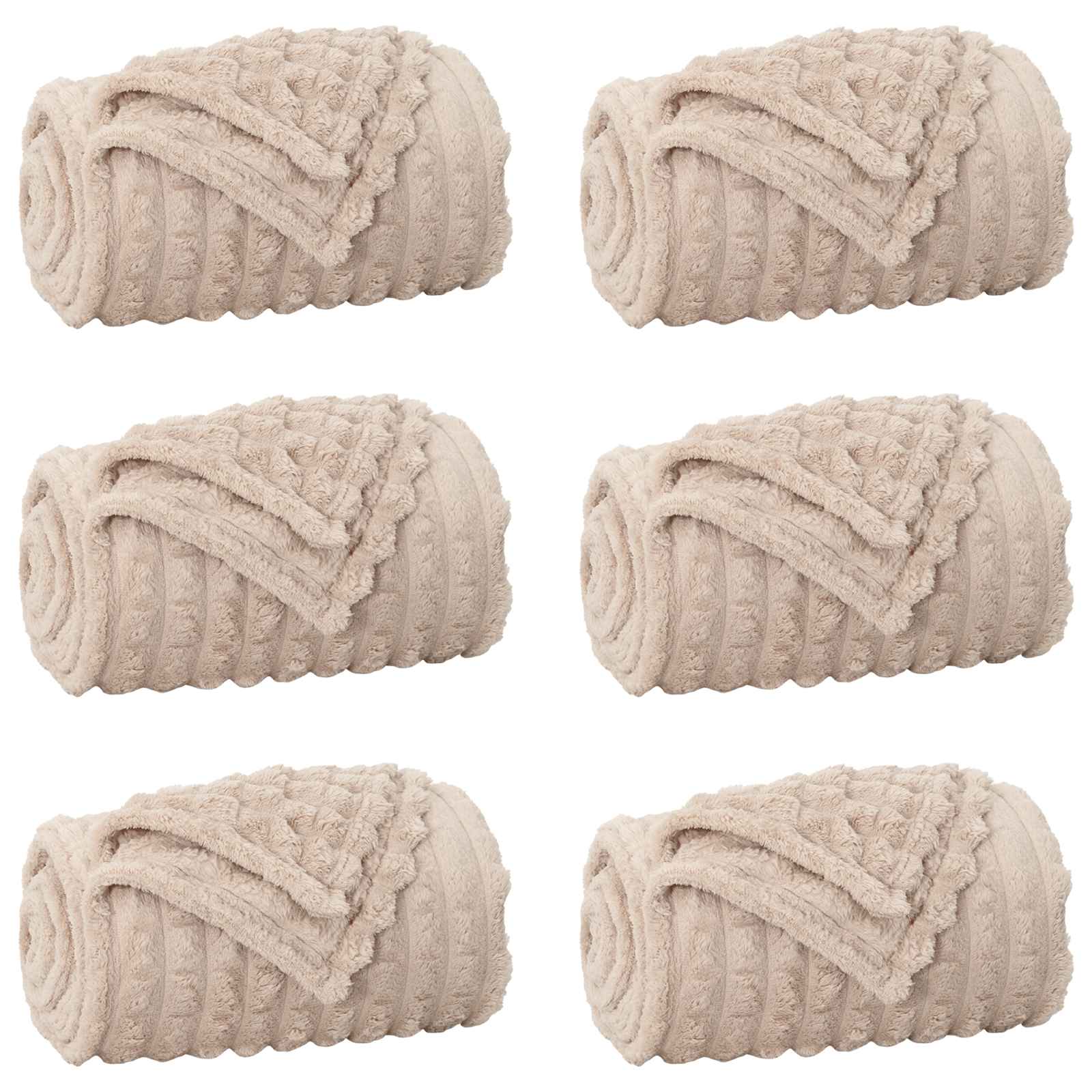 Vidaxl kleden 6 pcs beige 200 x 150 cm fleece