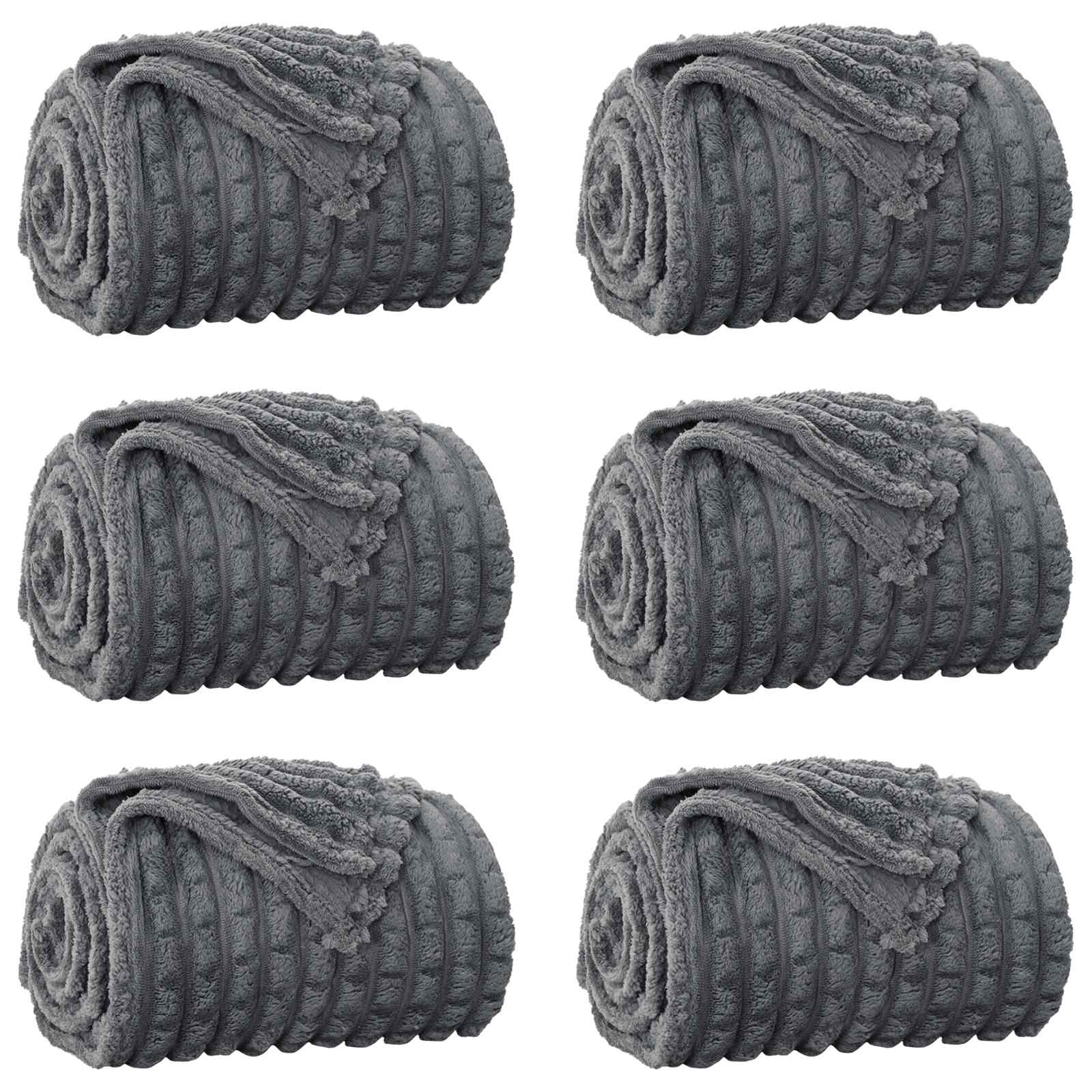 Vidaxl kleden 6 pcs donkergrijs 200 x 150 cm fleece