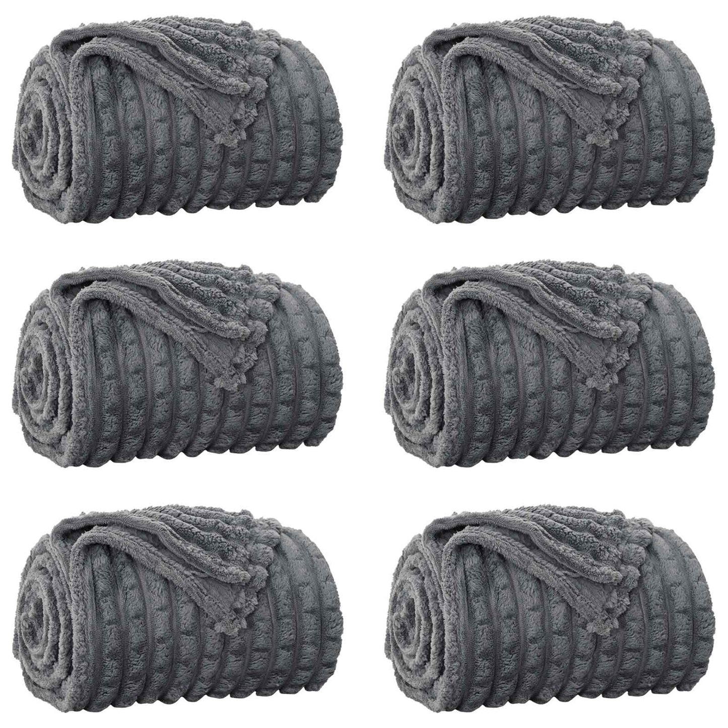Vidaxl kleden 6 pcs donkergrijs 270 x 240 cm fleece