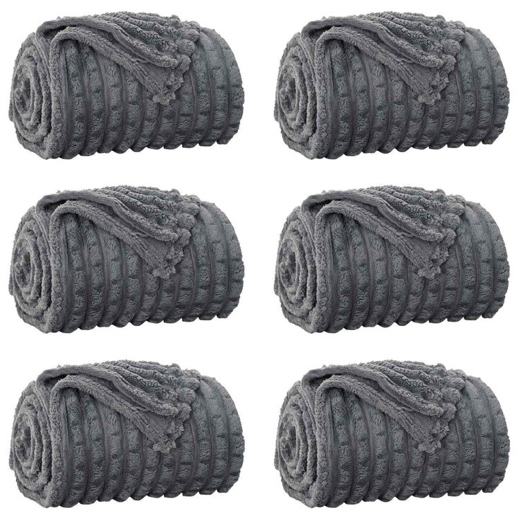 Vidaxl kleden 6 st donkergrijs 270 x 240 cm 9.44 kg fleece