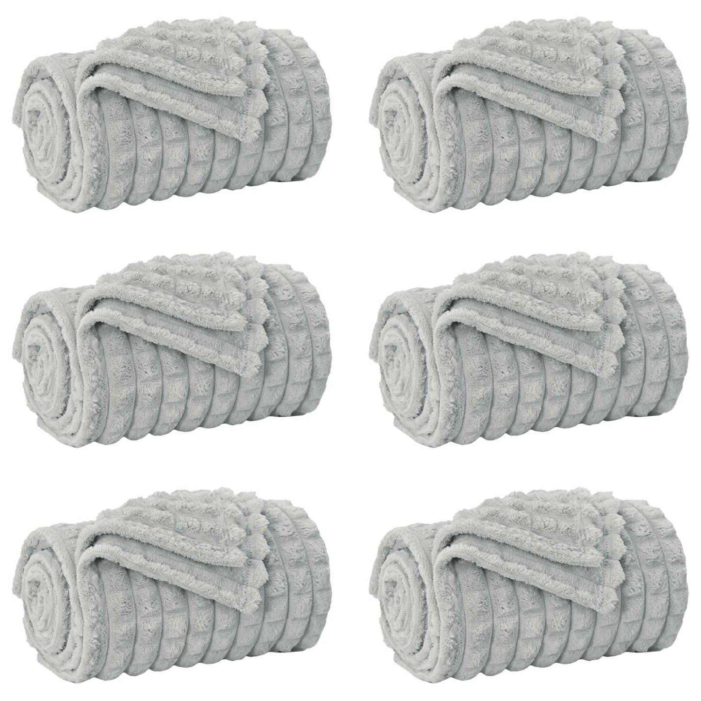 Vidaxl kleden 6 pcs grijs 150 x 130 cm fleece