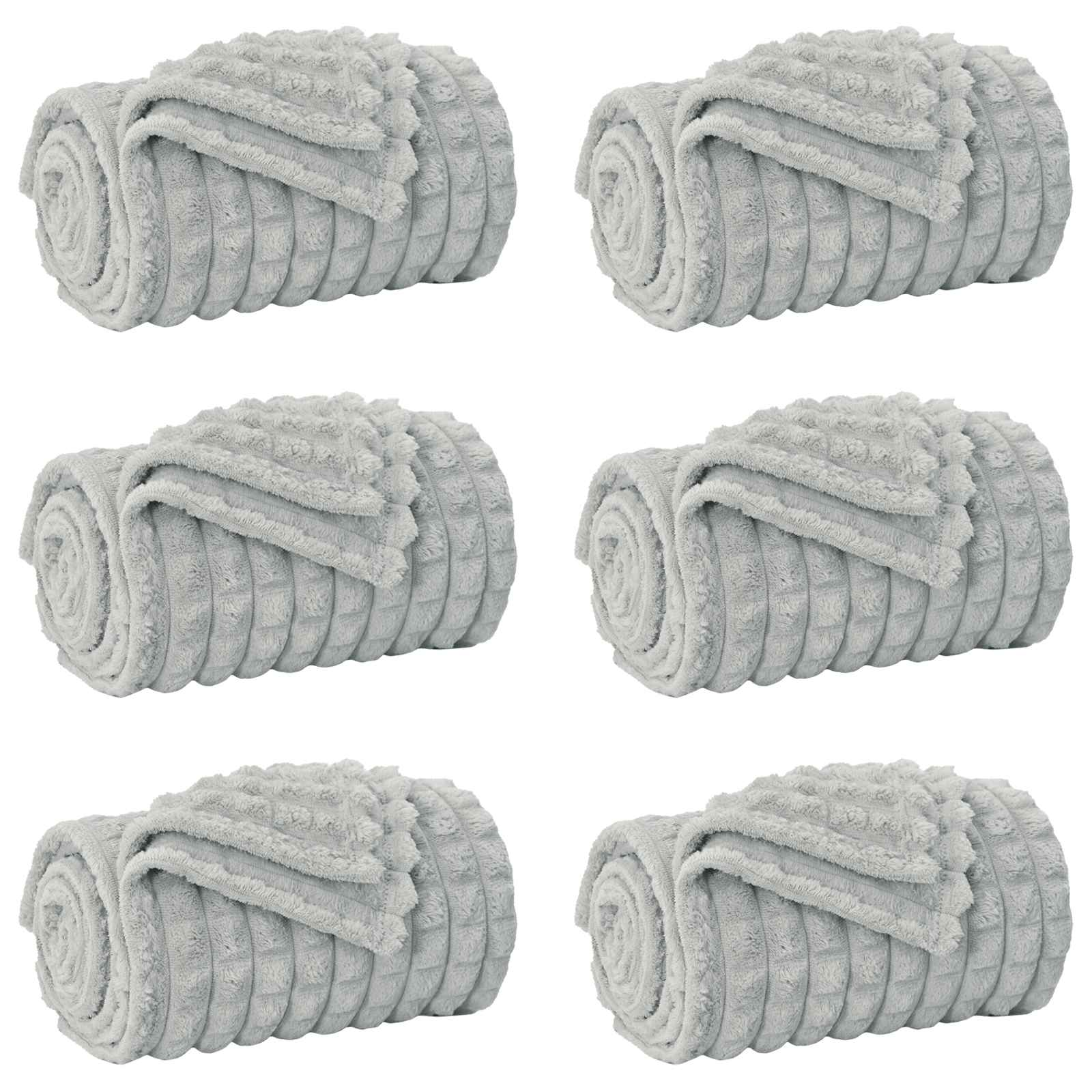 Vidaxl kleden 6 pcs grijs 150 x 130 cm fleece